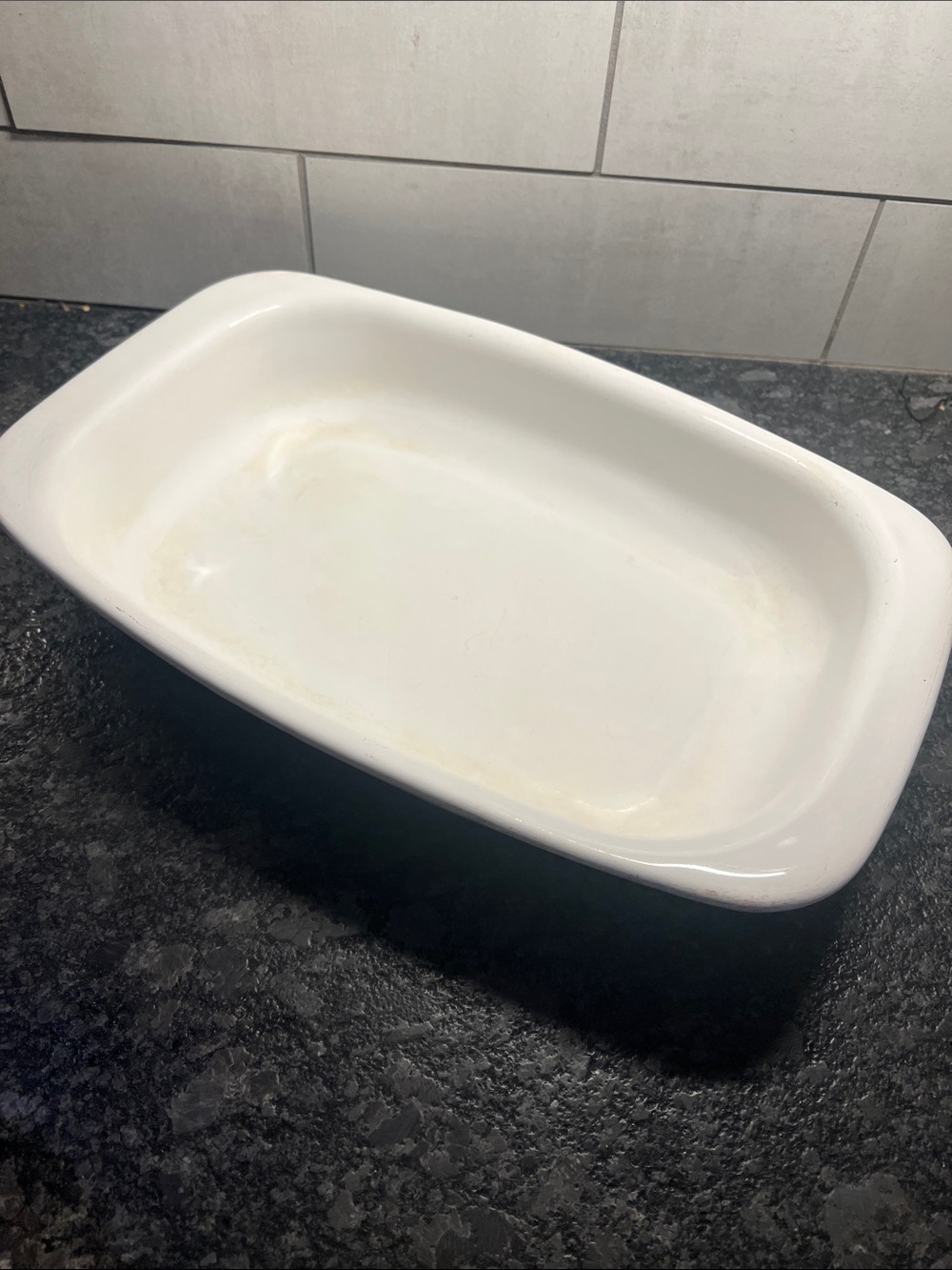 P-21 Corningware Roaster. Cornflower Blue  White Ceramic Rectangular Baking Dish